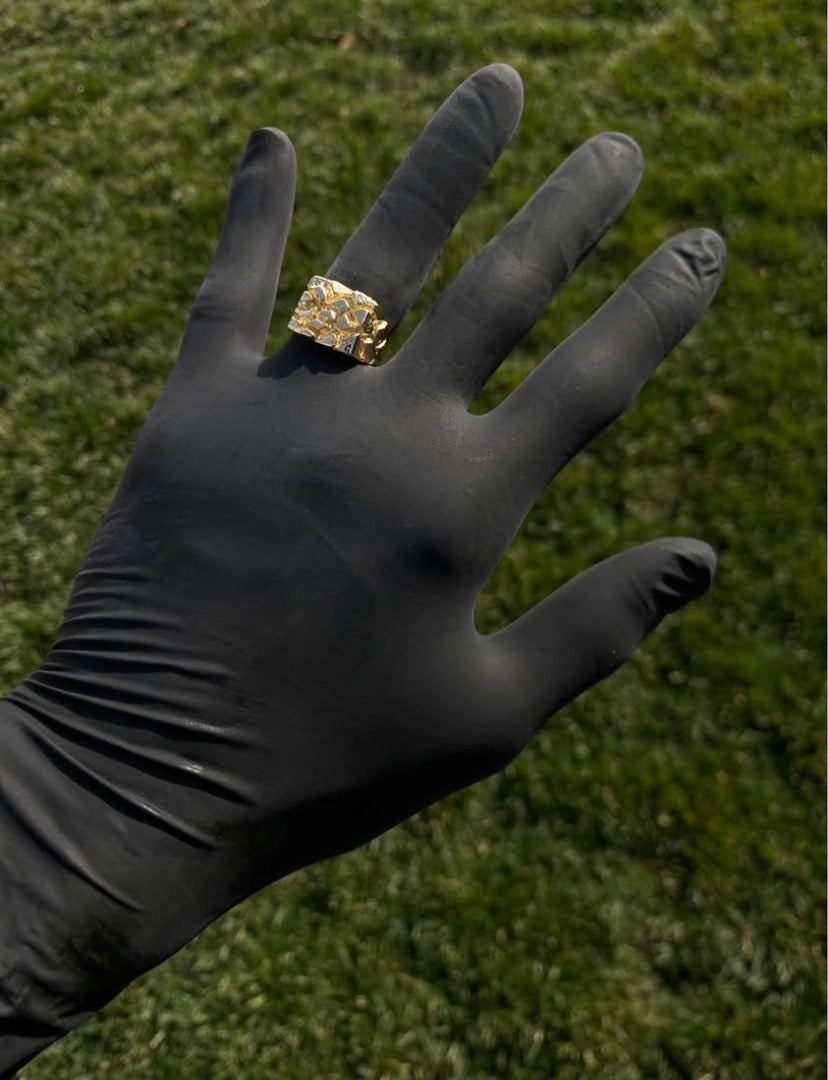 14k solid gold nugget ring