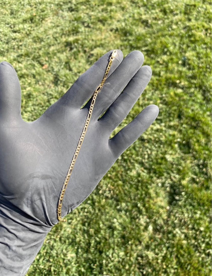 14k figaro bracelet