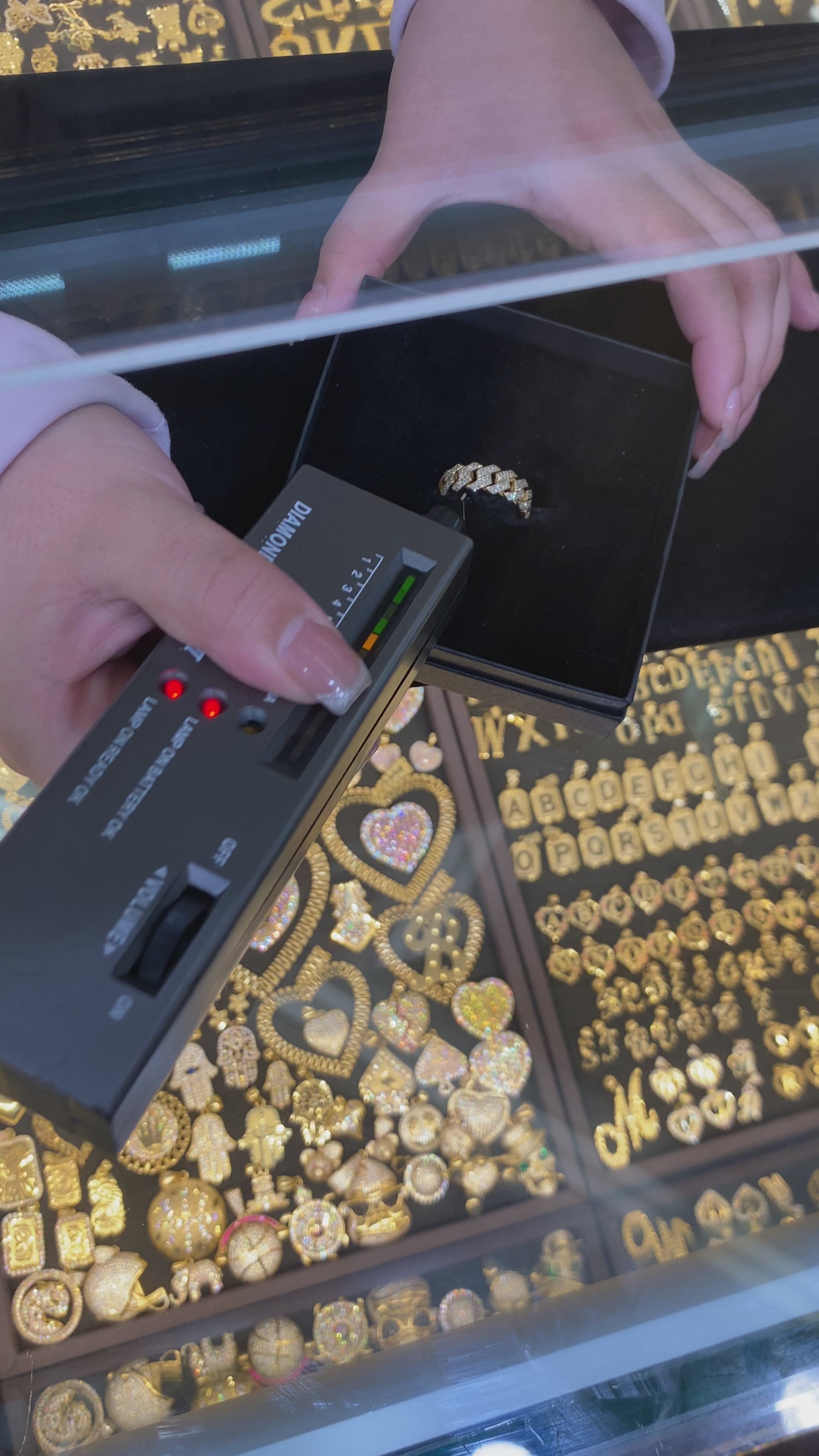 14k solid gold diamond cuban link ring