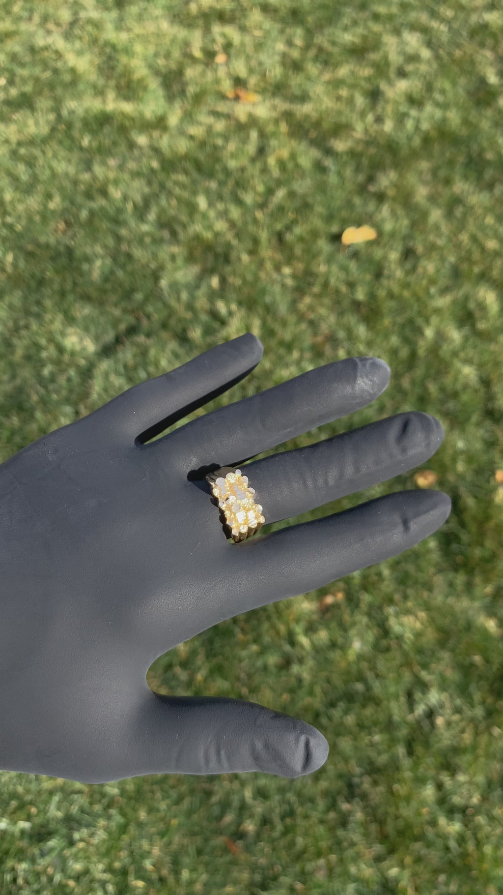 14k solid gold nugget ring