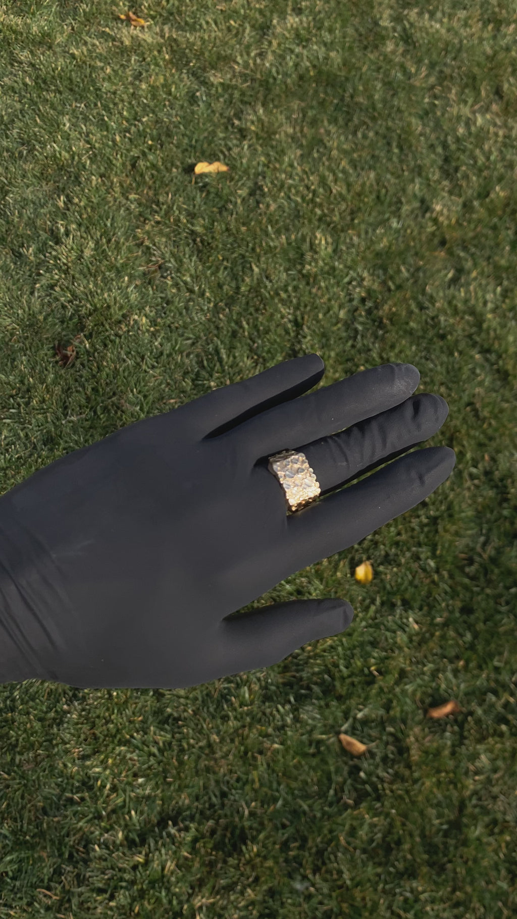 14k real solid gold nugget ring