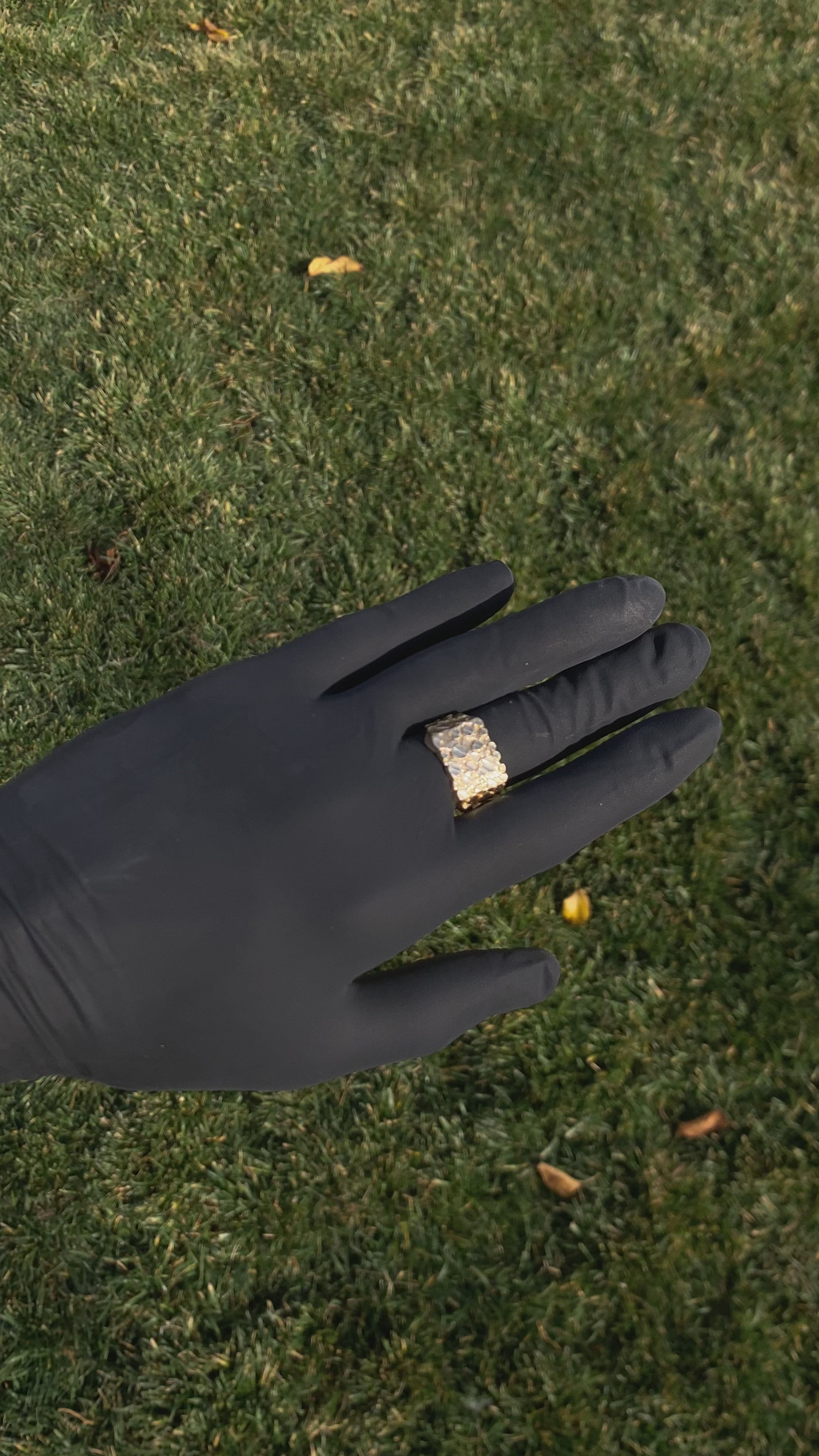 14k real solid gold nugget ring