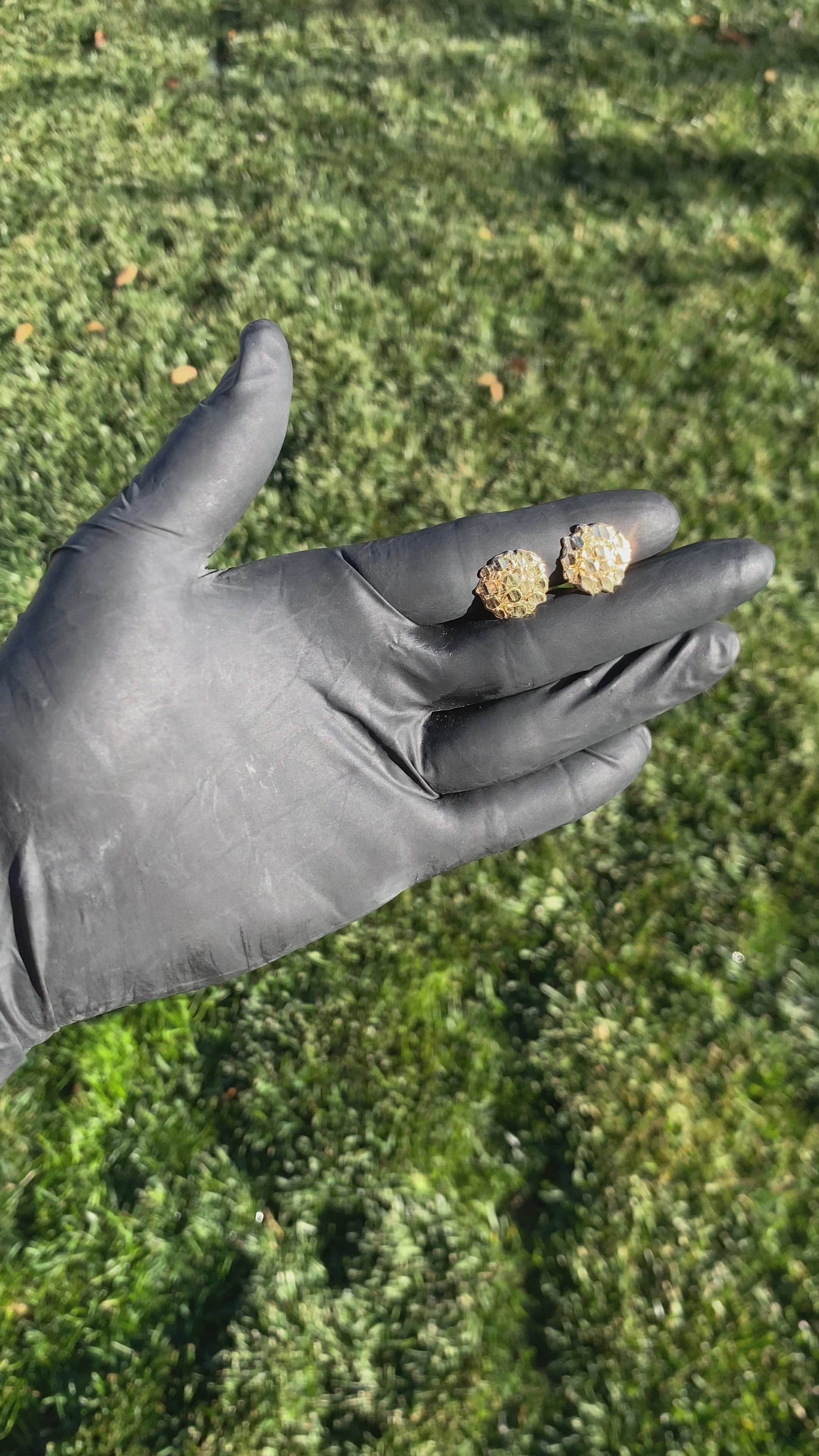 10k gold nugget earrings